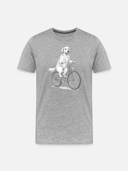 Chien Tailwind Rider à vélo - T-shirt bio Premium Homme - gris chiné