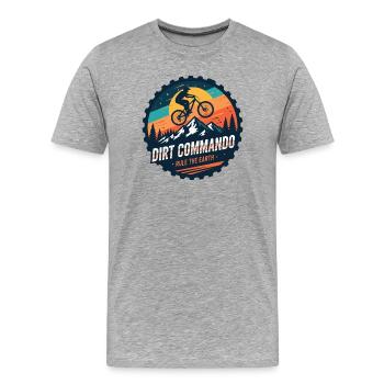 Dirt Commando Vétéran de VTT - T-shirt bio Premium Homme - gris chiné - Devant - Damien (186cm)