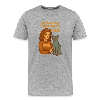 Ugly Christmas Weihnachten - Männer Premium Bio T-Shirt - Grau meliert - Vorne - Damien (186cm)