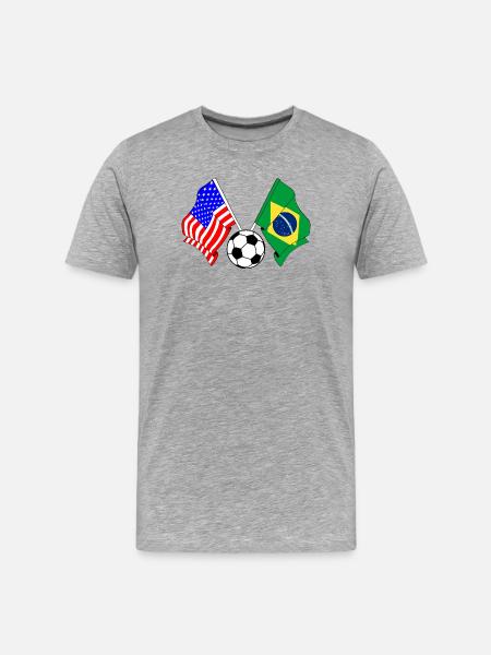 Football Brazil vs USA - Men's Premium Organic T-Shirt - heather grey