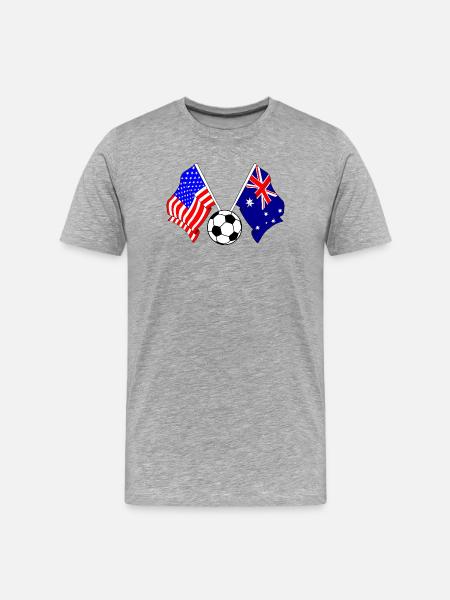 Football Australia vs USA - Men's Premium Organic T-Shirt - heather grey
