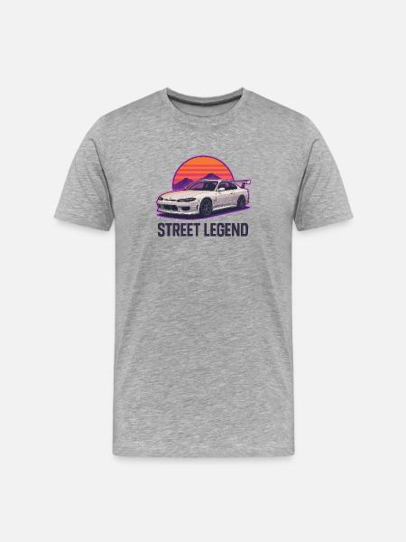 Straßenlegende Sunset Drift - Männer Premium Bio T-Shirt - Grau meliert