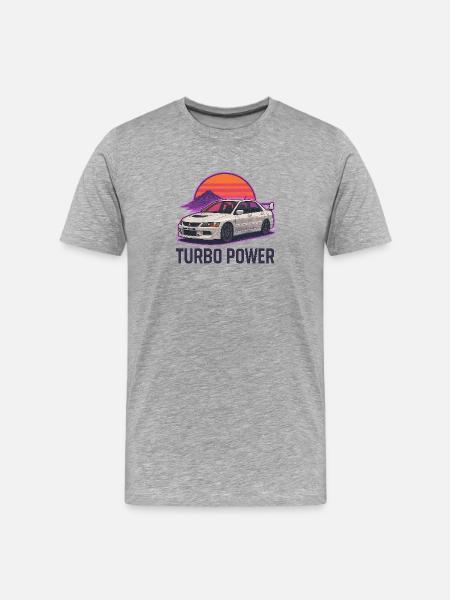 Turbo Power Auto Sunset Sticker - Men's Premium Organic T-Shirt - heather grey