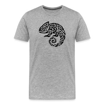 Chameleon Tattoo Disguise - Men's Premium Organic T-Shirt - heather grey - Front - Damien (186cm)