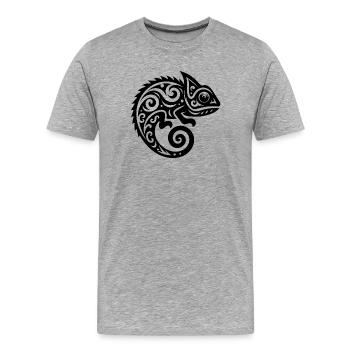 Cute Chameleon Tattoo Disguise - Men's Premium Organic T-Shirt - heather grey - Front - Damien (186cm)
