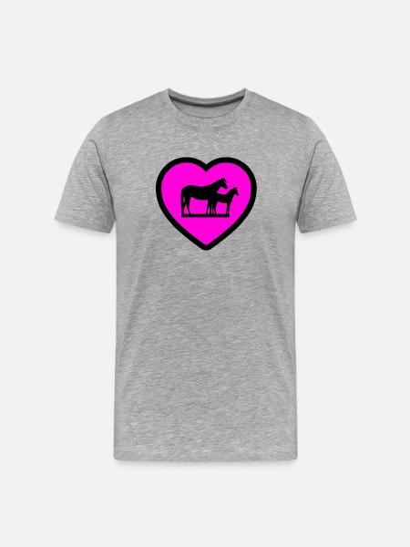horses - Men's Premium Organic T-Shirt - heather grey