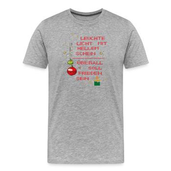 Leuchte Licht mit hellem Schein - Männer Premium Bio T-Shirt - Grau meliert - Vorne - Damien (186cm)