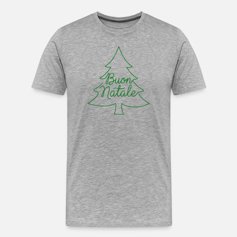 Buon Natale Tannenbaum Weihnachtsdesign - Männer Premium Bio T-Shirt - Grau meliert