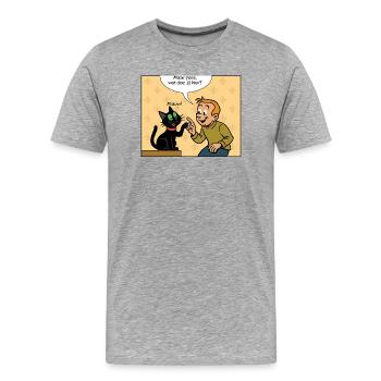Première rencontre de Franky & Meeko - T-shirt bio Premium Homme - gris chiné - Devant - Damien (186cm)