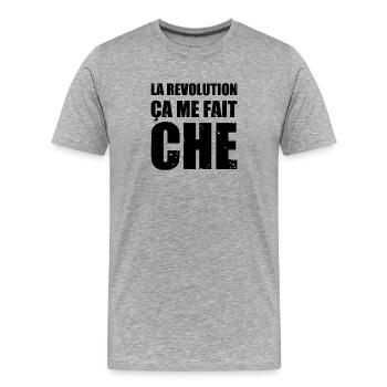 THE REVOLUTION, IT MAKES ME CHE! - Men's Premium Organic T-Shirt - heather grey - Front - Damien (186cm)