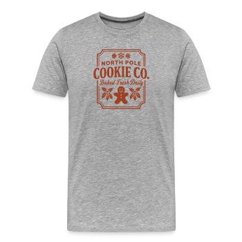 Logo de Cookie Co du Pôle Nord - T-shirt bio Premium Homme - gris chiné - Devant - Damien (186cm)