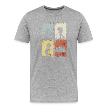 Vier Panel Silhouette Grunge - Männer Premium Bio T-Shirt - Grau meliert - Vorne - Damien (186cm)
