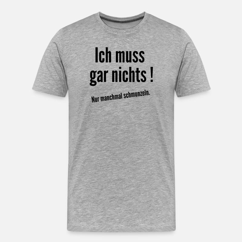 Schmunzeln - Männer Premium Bio T-Shirt - Grau meliert