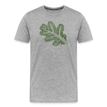 Feuille de chêne - T-shirt bio Premium Homme - gris chiné - Devant - Damien (186cm)