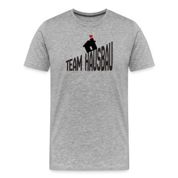 Team Hausbau - Männer Premium Bio T-Shirt - Grau meliert - Vorne - Damien (186cm)