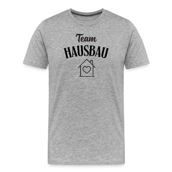 Team Hausbau - Männer Premium Bio T-Shirt - Grau meliert - Vorne - Damien (186cm)