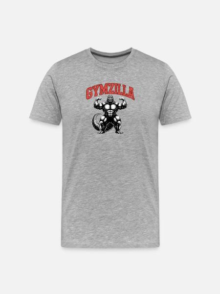 Gymzilla - Motivational Gym Quote - Men's Premium Organic T-Shirt - heather grey