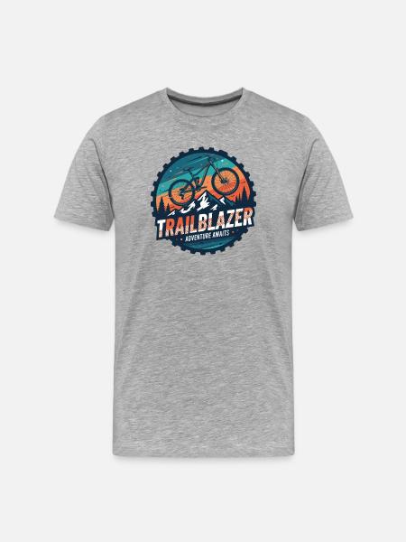 Aventure de VTT Trailblazer - T-shirt bio Premium Homme - gris chiné