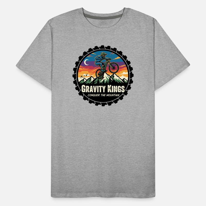 Gravity Kings: Conquer the Mountain Men's Premium Organic T-Shirt