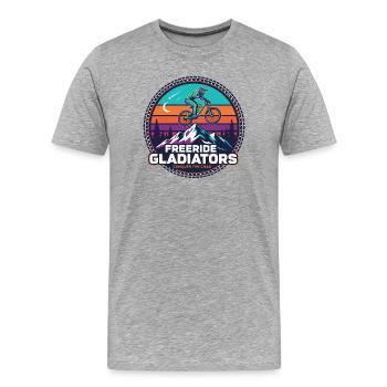 Attraction Freeride Gladiators Peak - T-shirt bio Premium Homme - gris chiné - Devant - Damien (186cm)