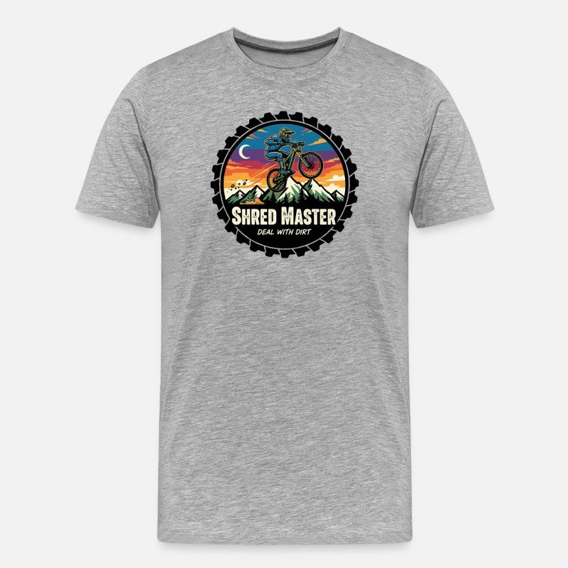 Shred Master Dirt MTB Sunset - Männer Premium Bio T-Shirt - Grau meliert