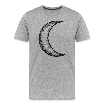 Hand Drawn Crescent Moon Sketch - Men's Premium Organic T-Shirt - heather grey - Front - Damien (186cm)