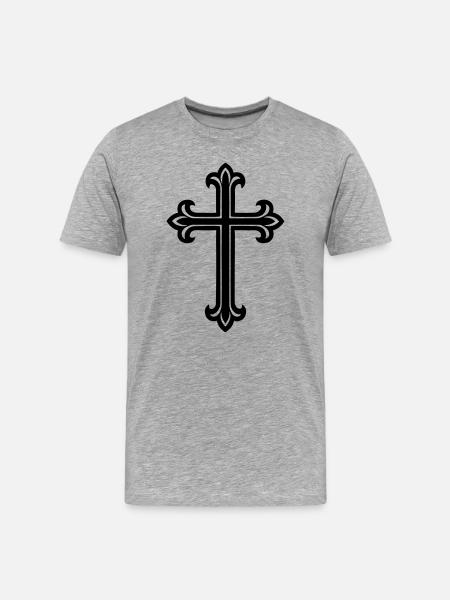 Cross Symbol Christian - Men's Premium Organic T-Shirt - heather grey