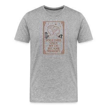 Antike Liebesmythologie Romantik Vintage - Männer Premium Bio T-Shirt - Grau meliert - Vorne - Damien (186cm)