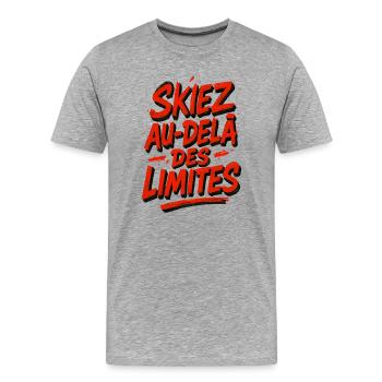 Ski beyond the limits! - Men's Premium Organic T-Shirt - heather grey - Front - Damien (186cm)