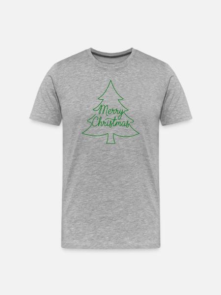 Merry Christmas Christmas Tree - Men's Premium Organic T-Shirt - heather grey