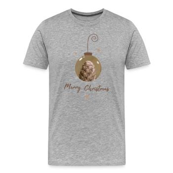 Weihnachtskugel mit Zapfen Weihnachten Ornament - Männer Premium Bio T-Shirt - Grau meliert - Vorne - Damien (186cm)