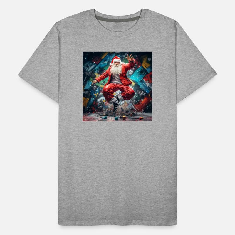 Weihnachtsmann Graffiti Sprung Breakdance Männer Premium Bio T-Shirt