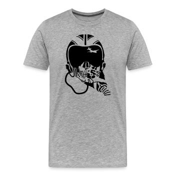 Pilote de jet - T-shirt bio Premium Homme - gris chiné - Devant - Damien (186cm)