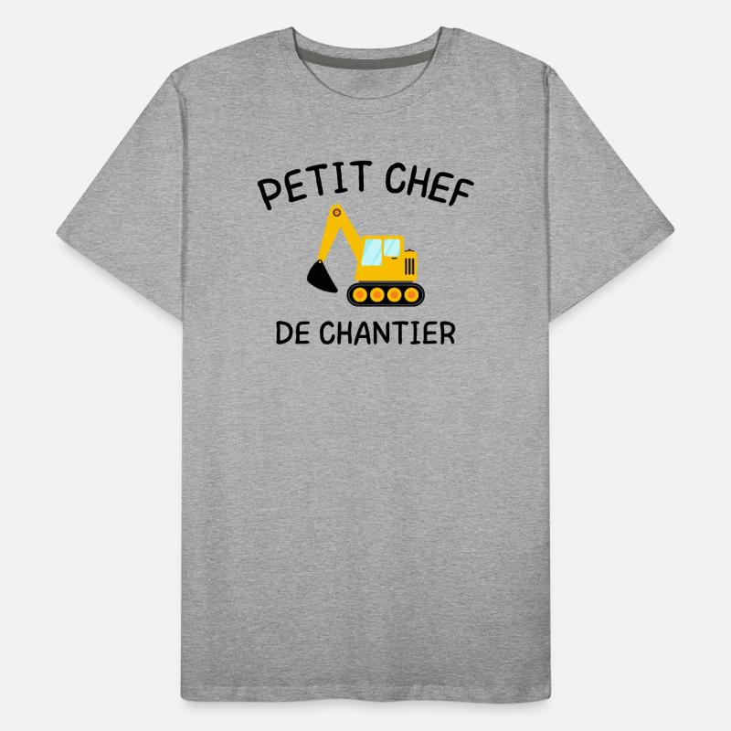 Petit Chef de Chantier Engin de Construction Pelle T-shirt bio Premium Homme