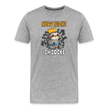 Annoying not I gamble - Men's Premium Organic T-Shirt - heather grey - Front - Damien (186cm)