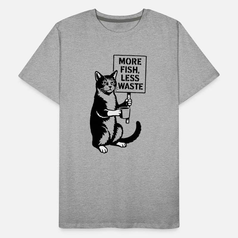 Plus de poissons, moins de chats de déchets T-shirt bio Premium Homme
