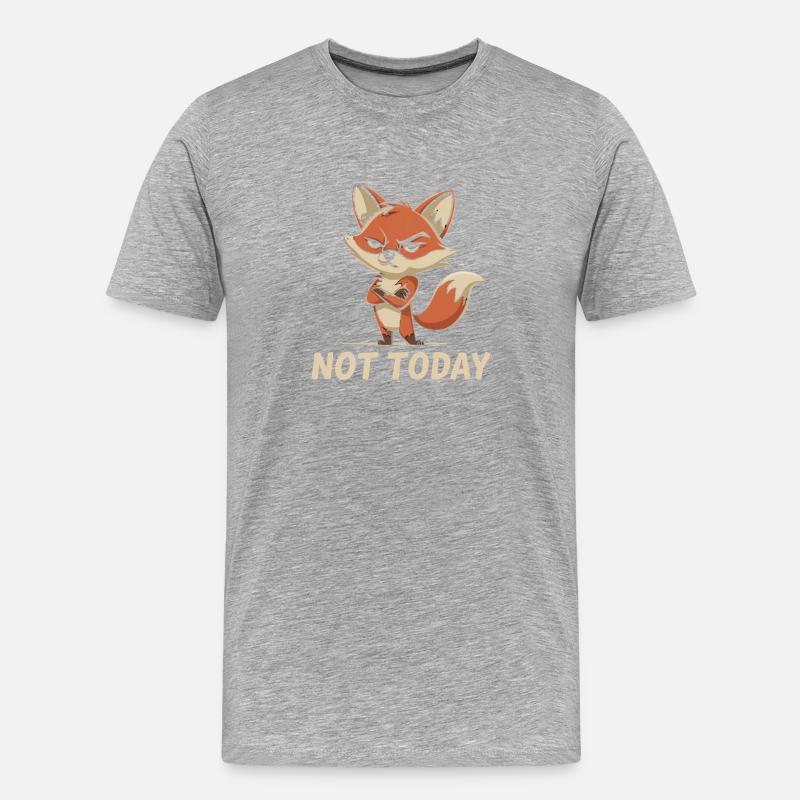 Fuchs Humor - Männer Premium Bio T-Shirt - Grau meliert