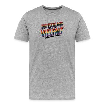 Deutschland ist Vielfalt - Cool Pride Logo - Männer Premium Bio T-Shirt - Grau meliert - Vorne - Damien (186cm)