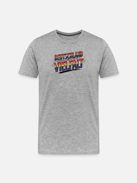Germany is Diversity - Cool Pride Logo - Men's Premium Organic T-Shirt - heather grey