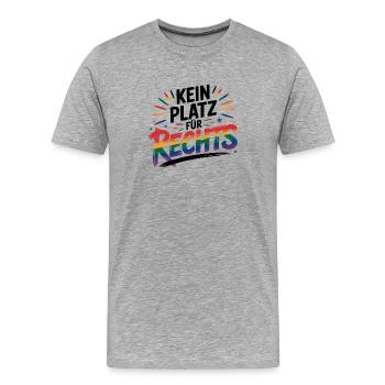 Kein Platz für Hass - Cool Pride Logo - Männer Premium Bio T-Shirt - Grau meliert - Vorne - Damien (186cm)
