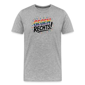 Gegen Rechts - Cool Pride Logo - Männer Premium Bio T-Shirt - Grau meliert - Vorne - Damien (186cm)
