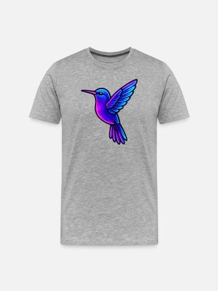Colibri néon - T-shirt bio Premium Homme - gris chiné
