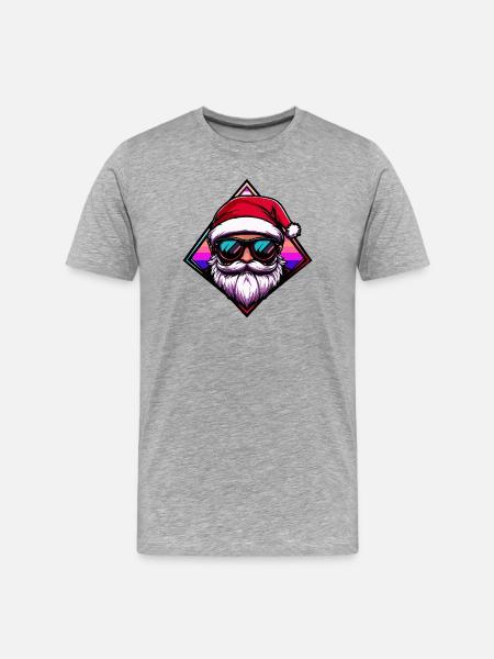 Santa with sunglasses - Men's Premium Organic T-Shirt - heather grey