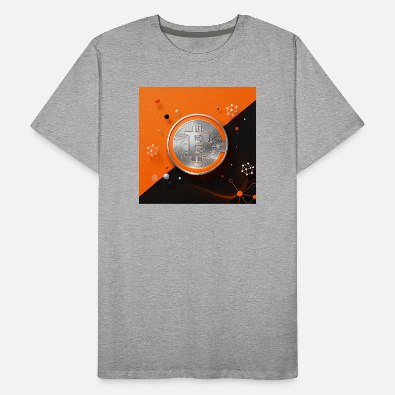 Conception de réseaux de pièces Bitcoin T-shirt bio Premium Homme