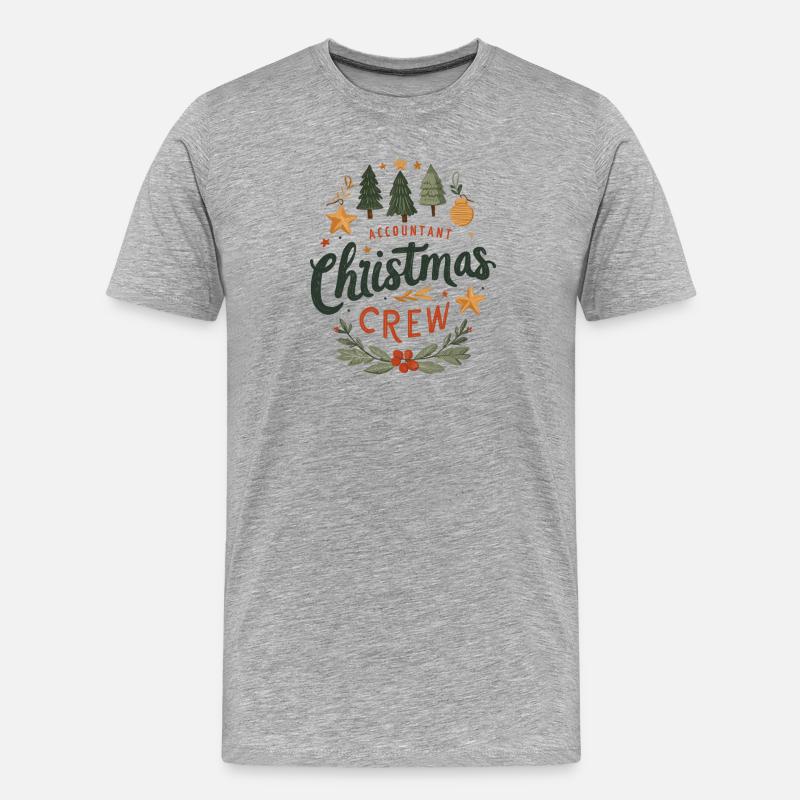 Buchhalter Weihnachtsmannschaft Tee - Männer Premium Bio T-Shirt - Grau meliert