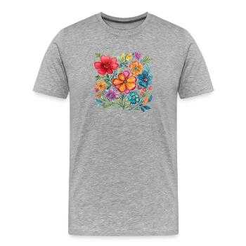 Blossom colours Colour explosion - Men's Premium Organic T-Shirt - heather grey - Front - Damien (186cm)