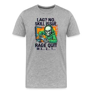 Was? No, Skill Issue. - Men's Premium Organic T-Shirt - heather grey - Front - Damien (186cm)