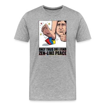 Building Block Pain Zen Meme - Men's Premium Organic T-Shirt - heather grey - Front - Damien (186cm)