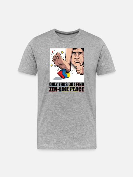 Building Block Pain Zen Meme - Men's Premium Organic T-Shirt - heather grey