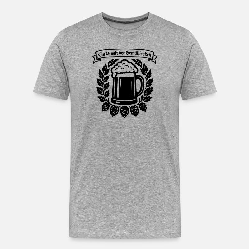 Ein Prosit der Gemütlichkeit - Männer Premium Bio T-Shirt - Grau meliert